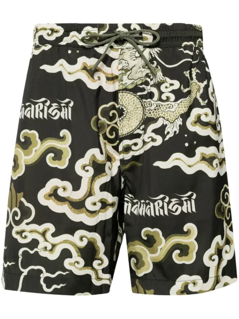 Maharishi shorts de playa con estampado Cloud Dragon