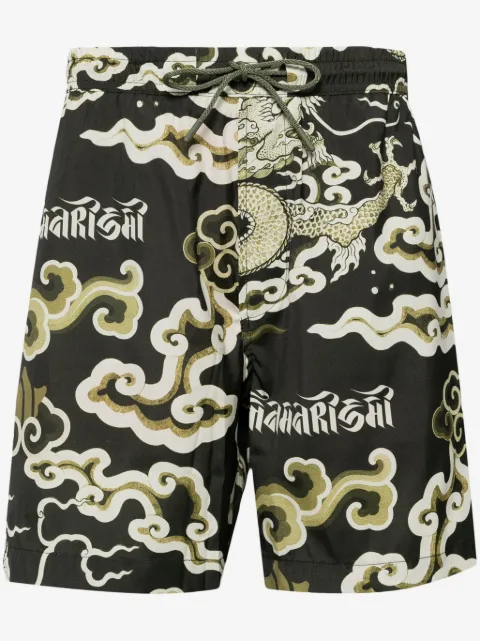 Maharishi Cloud Dragon-print swim shorts