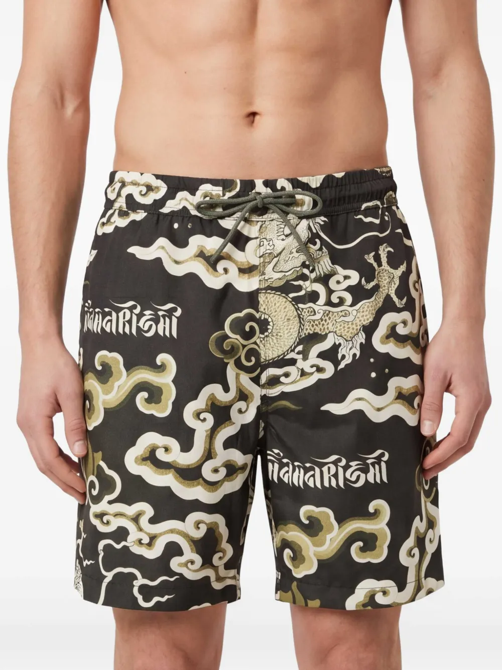 Maharishi Zwembroek met Cloud Dragon-print Groen