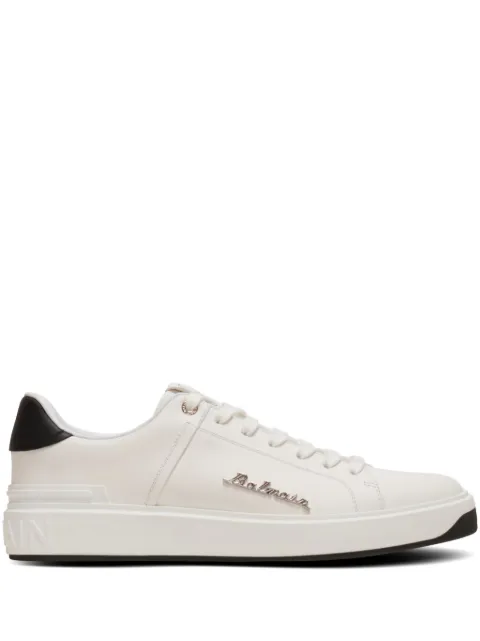 Balmain B-Court logo-plaque leather trainers Men