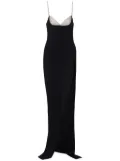 Balmain crystal-embellished knitted gown - Black