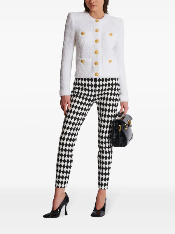 Balmain Miami logo-buttons Tweed Jacket | White | FARFETCH
