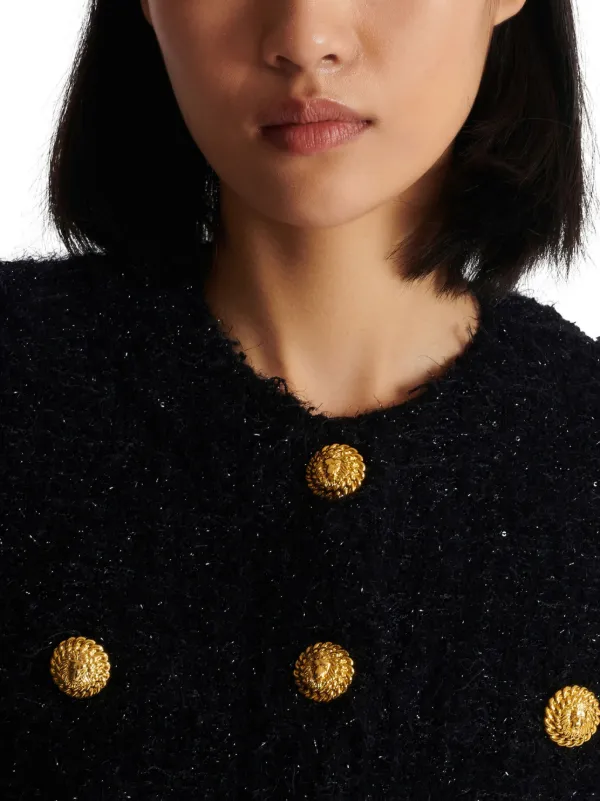 Balmain button-fastening Tweed Jacket | Black | FARFETCH