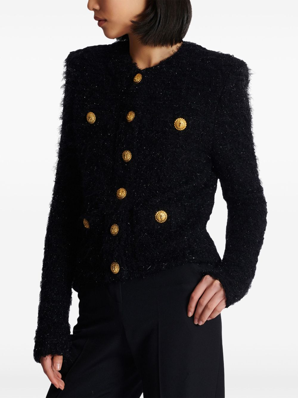 Cheap Balmain button-fastening tweed jacket Women