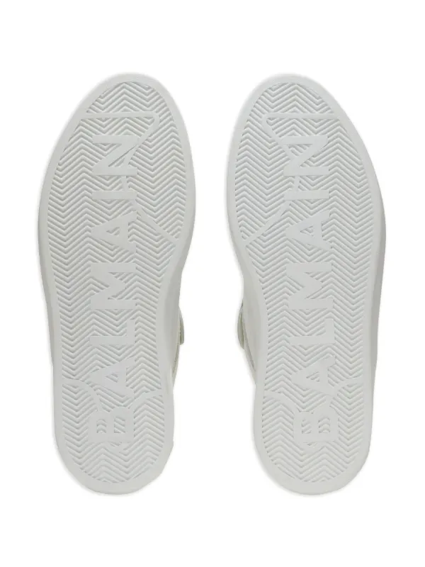 スニーカー B-Court Flip Sneakers - Balmain - Leather - Grey Balmain Gray & White B-Court Flip Perforated Leather