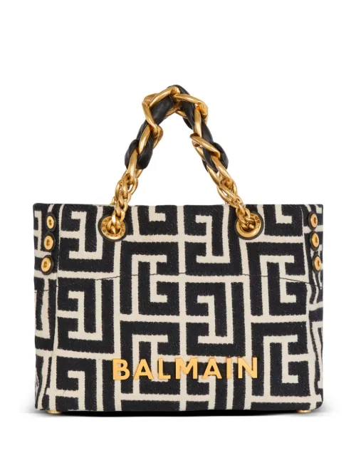 Petit sac à main 1945 Soft en jacquard - Balmain - Modalova