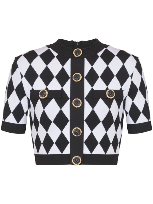 Haut à losanges en jacquard - Balmain - Modalova