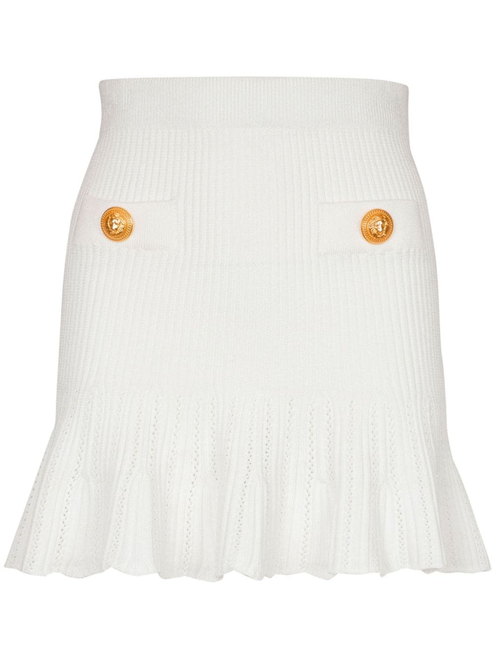 Balmain pleated knitted skirt - Weiß