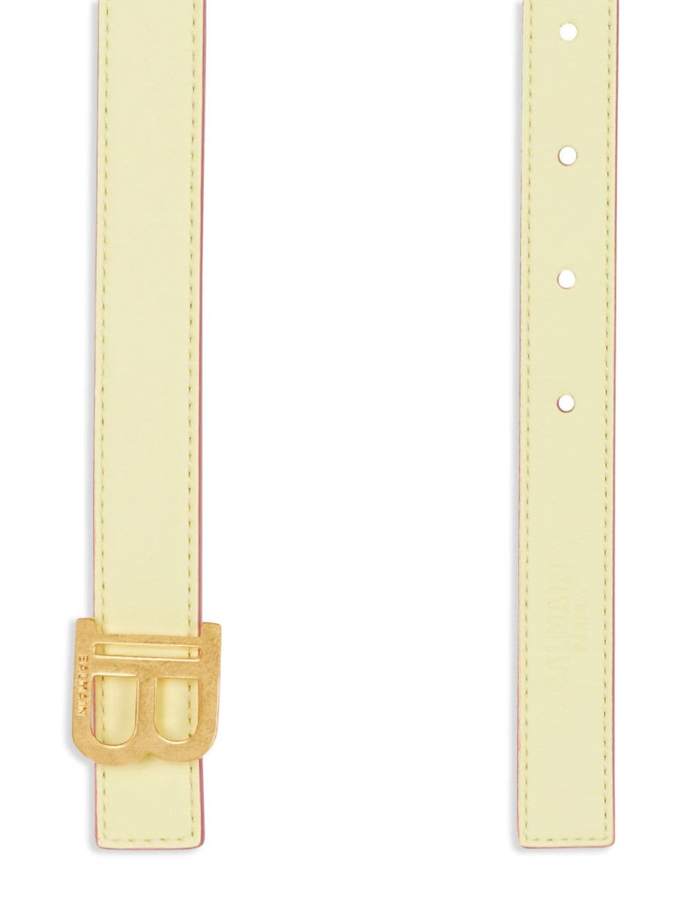 Shop Balmain Reversible Leather B-belt In Neutrals