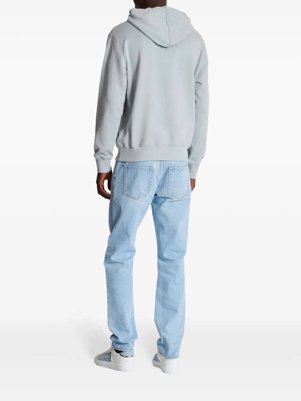Balmain Hoodie met logoprint Grijs
