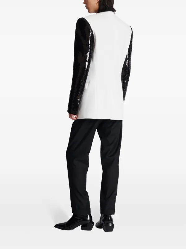 Balmain sequin-design single-breasted Blazer | Black | FARFETCH