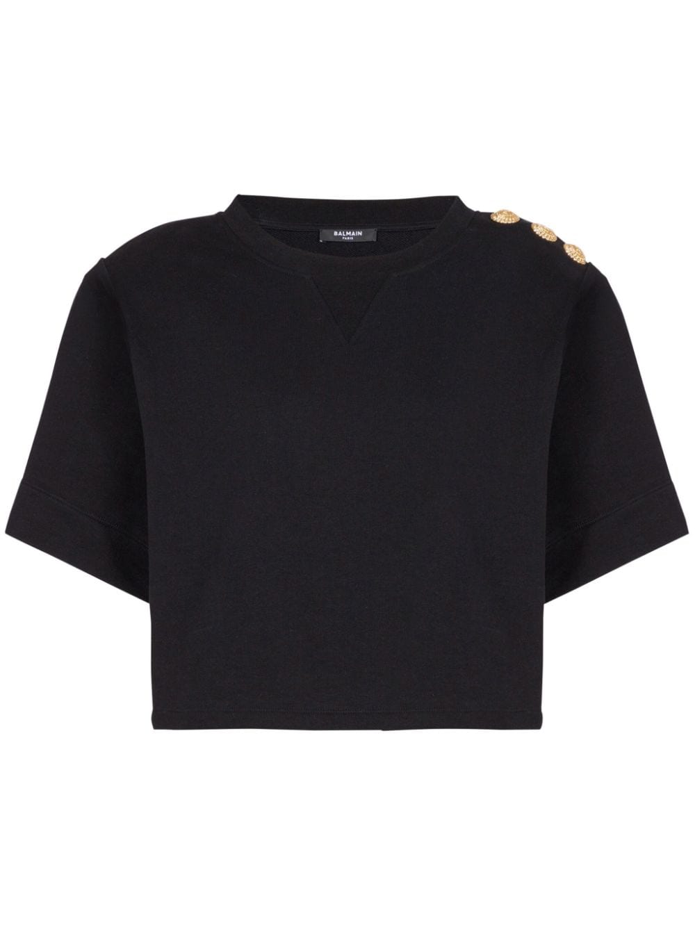 Balmain button-detail cropped sweatshirt Zwart