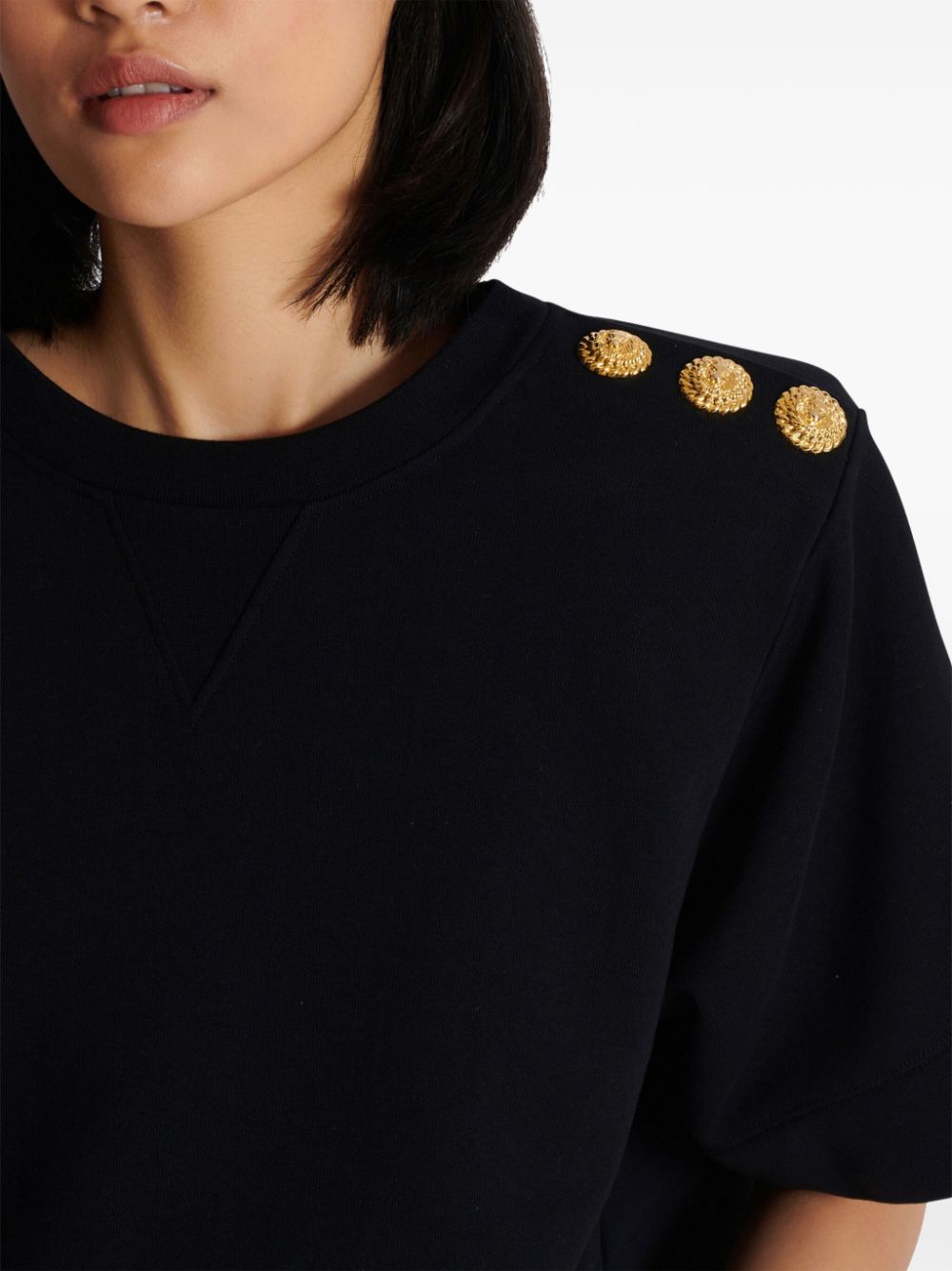 Balmain button-detail cropped sweatshirt Women