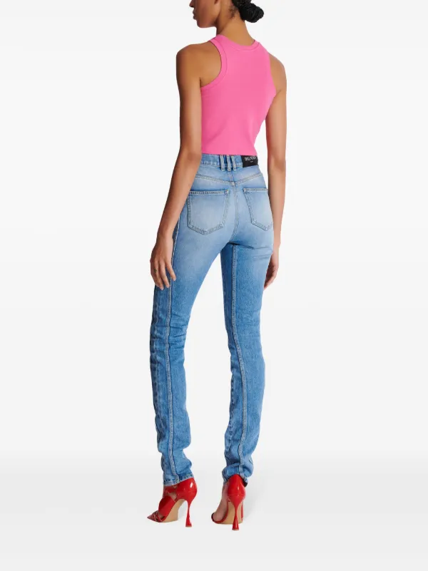 Balmain logo-embroidered Cropped Tank Top | Pink | FARFETCH