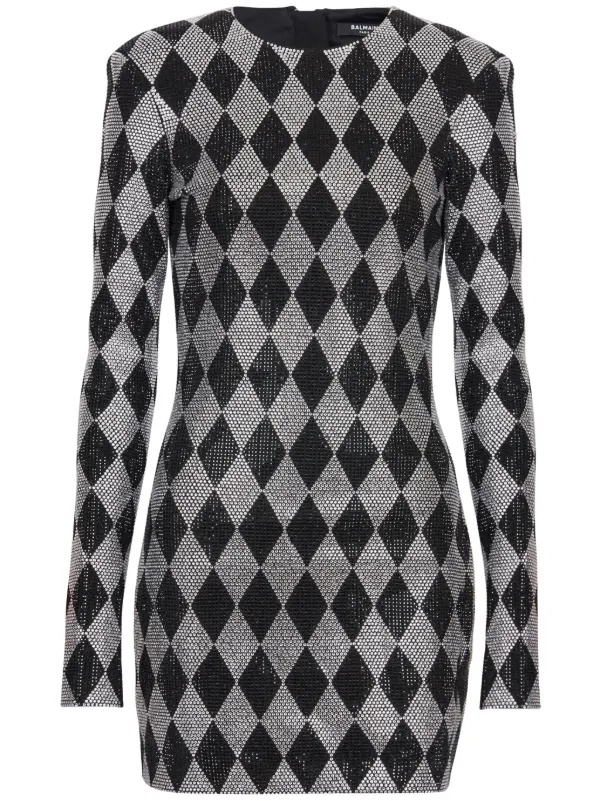 Balmain crystal-embellished Minidress | Black | FARFETCH CA