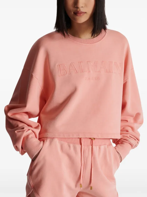 ☆送料関税込☆BALMAIN☆フード付き ロゴ スウェット BALMAIN - Bロゴ ブラックプリント スウェットBH1 C&S FOIL SW