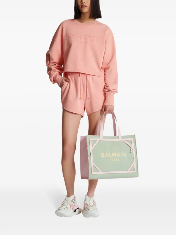 BALMAIN♡ コットンジャージー スウェットシャツ ロゴ Balmain ロゴ スウェットシャツ | ピンク | FARFETCH JP