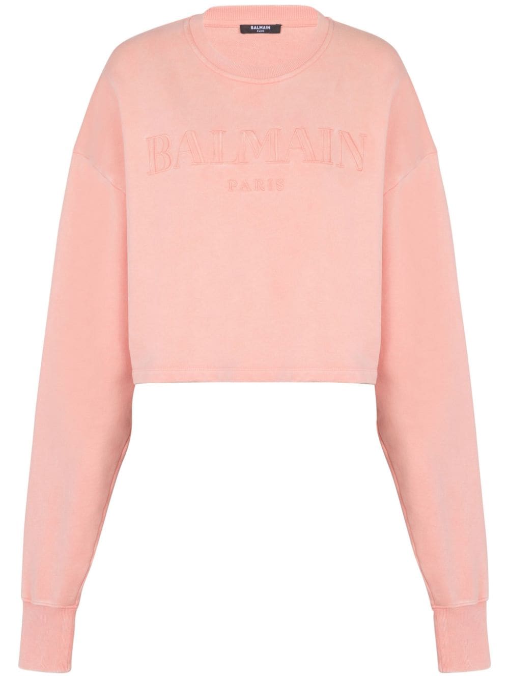 Balmain Logo-embroidered Cotton Sweatshirt In Rosa