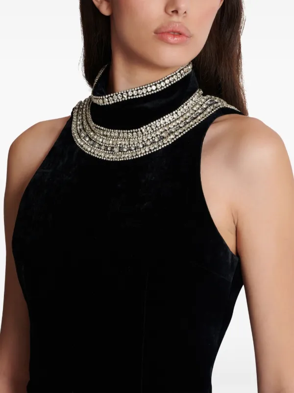 Balmain crystal-embellished Velvet Gown | Black | FARFETCH