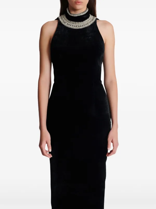 Balmain crystal-embellished Velvet Gown | Black | FARFETCH