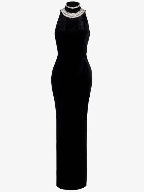 Balmain Vestido de festa em veludo com cristais