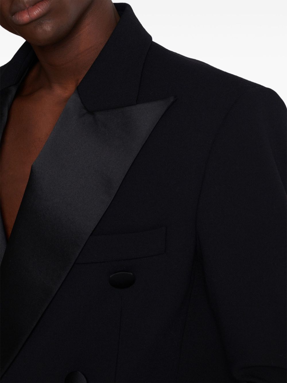 Balmain satin-lapel crepe blazer Men