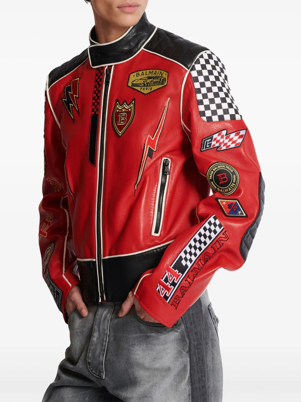 希少色 11号 Lサイズ BALMAIN レザー テーラードジャケット