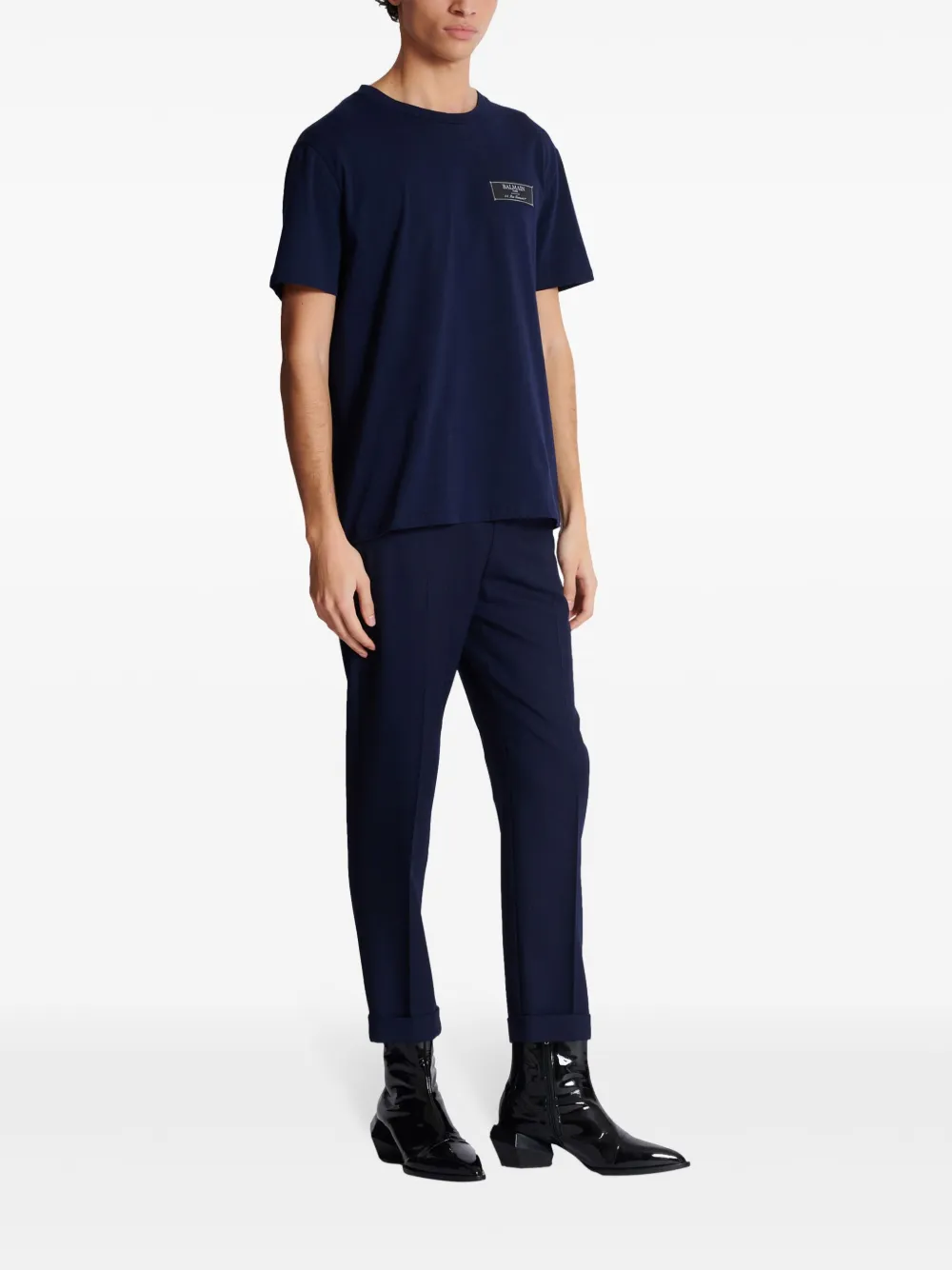 Balmain T-shirt met logo Blauw