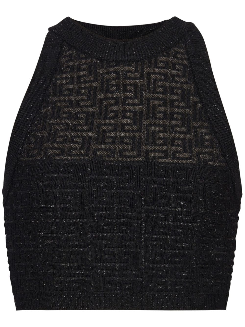 Shop Balmain 4g Halterneck Knit Top In Schwarz