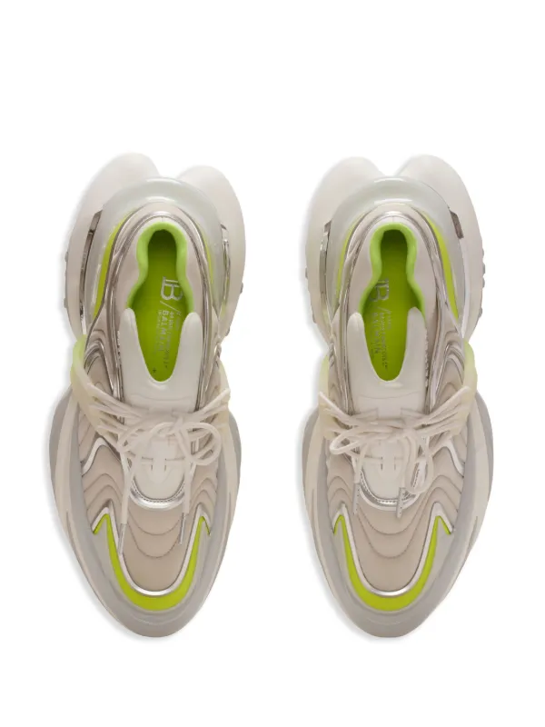 【BALMAIN】Unicorn Wave スニーカー イエロー Balmain Unicorn Wave hollow-sole Trainers | Neutrals | FARFETCH