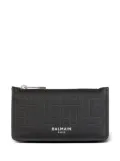 Balmain monogram-embossed leather cardholder - Black