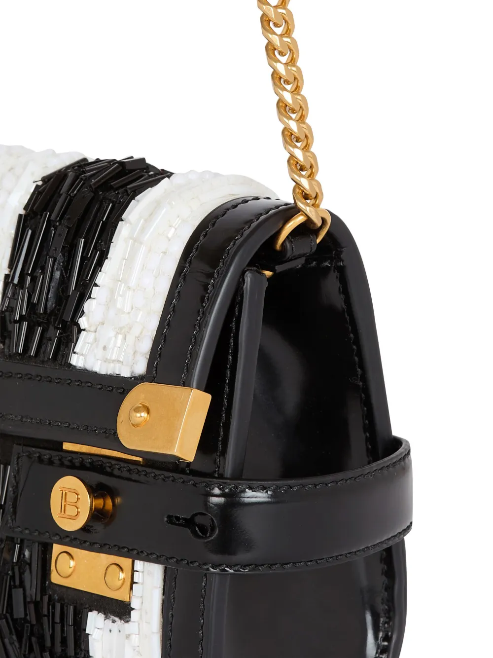 Balmain B-Buzz clutch verfraaid met kralen Zwart