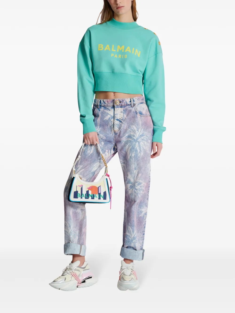Balmain sudadera corta con logo estampado | Sudaderas | Image 2