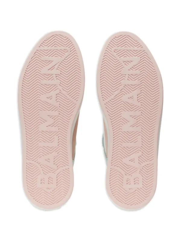 【関税込み】Balmain ホワイト B-IT ミュール Balmain B-East Leather & Mesh Sneakers | Saks Fifth Avenue