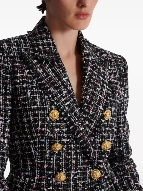 Balmain black tweed blazer clearance