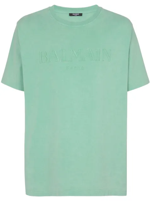 Balmain logo-embroidered cotton T-shirt
