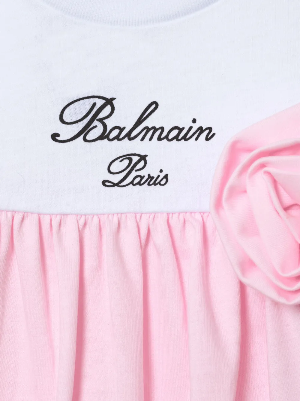 Balmain Kids Katoenen pyjama met bloemapplicatie Roze