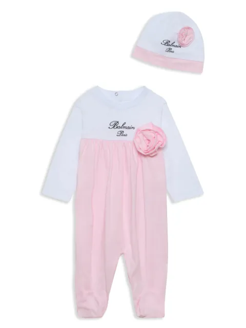 Balmain Kids Conjunto de pijama com aplicação floral