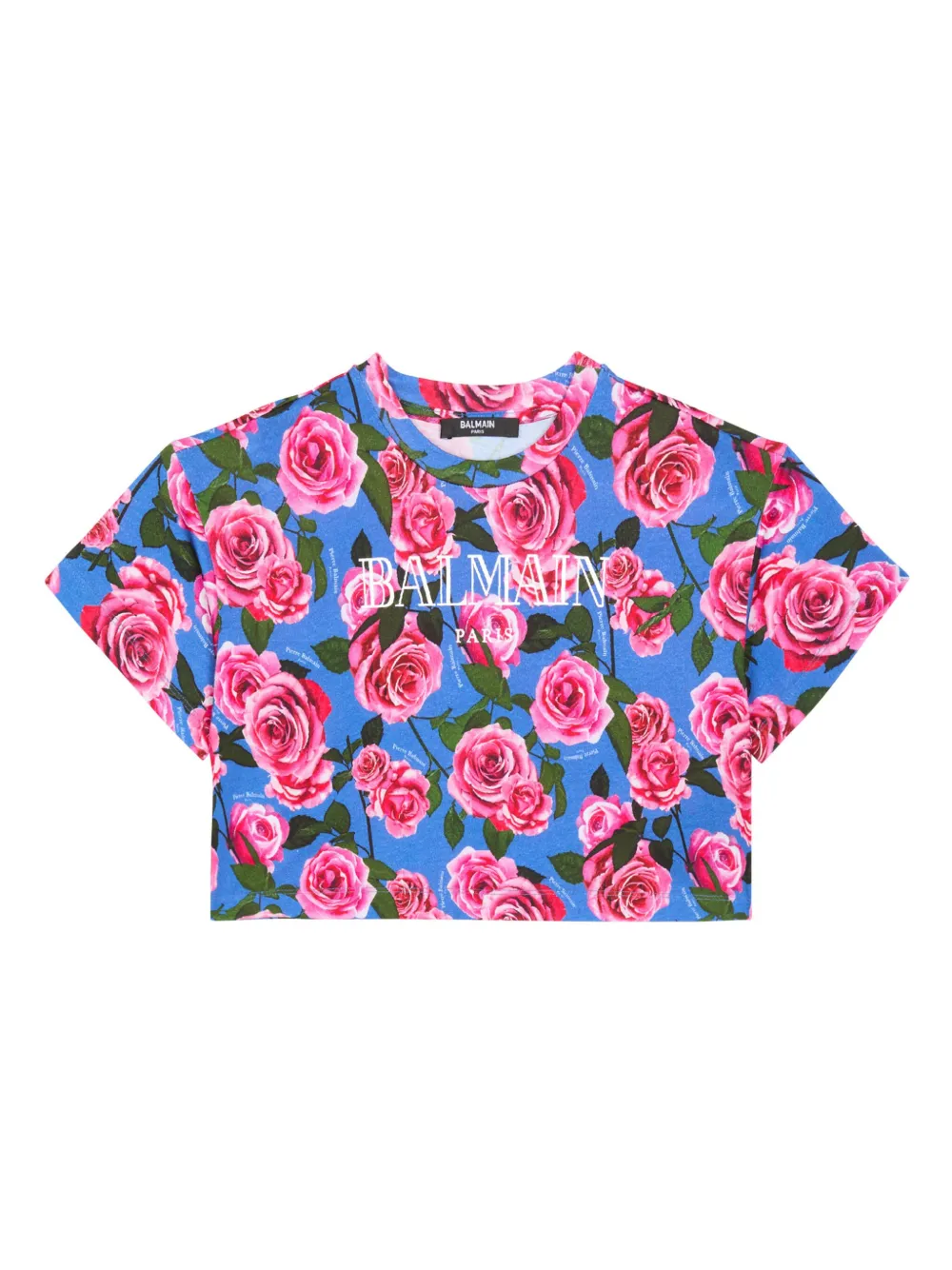 Balmain Kids' Vintage  Cotton T-shirt In Blue