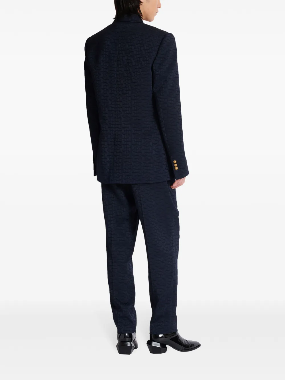 Cheap Balmain PB-monogram satin blazer Men