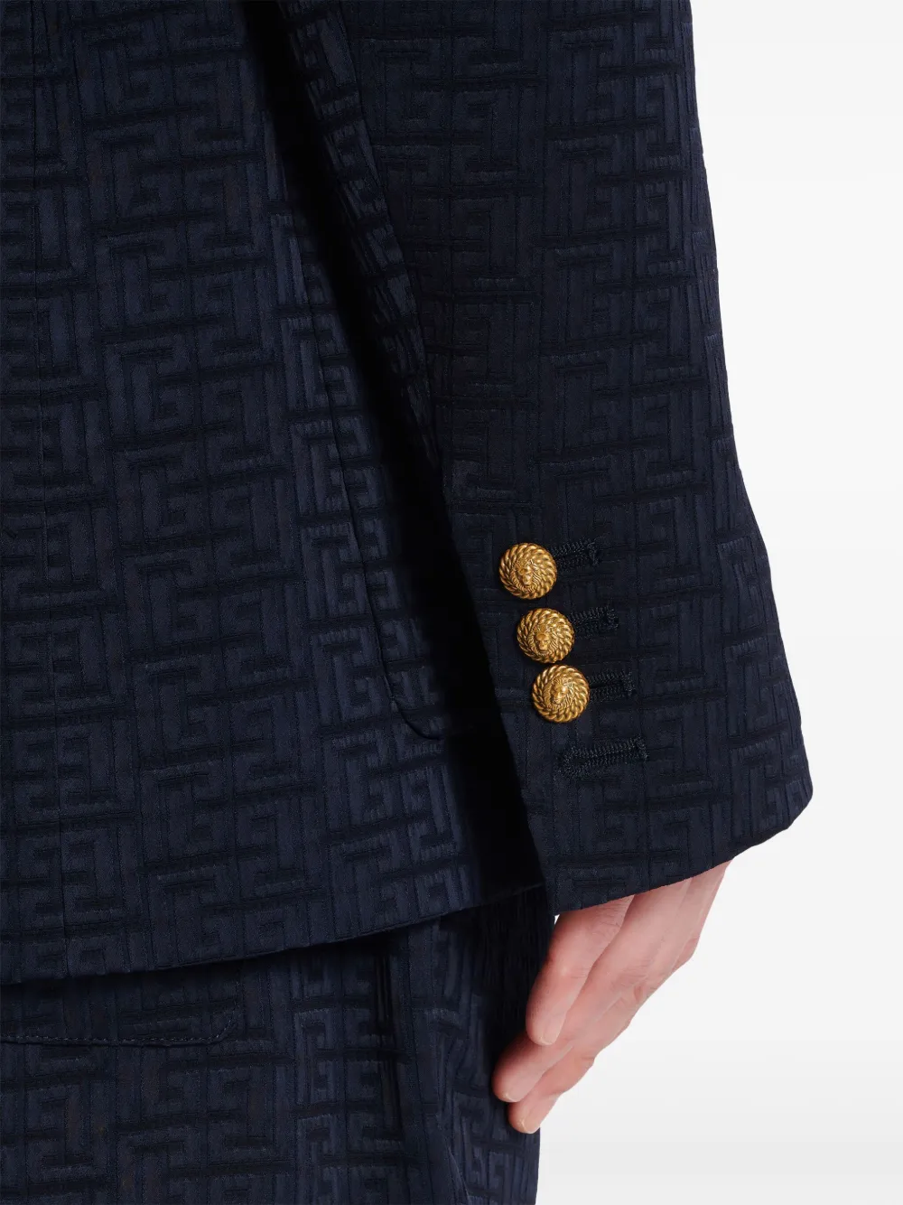 Cheap Balmain PB-monogram satin blazer Men