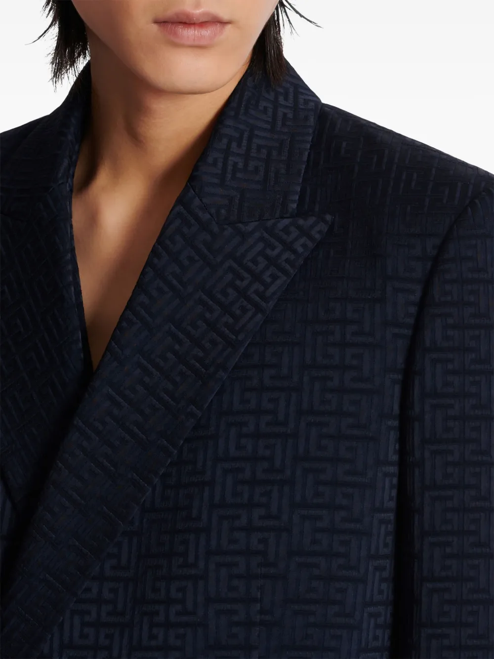 Cheap Balmain PB-monogram satin blazer Men