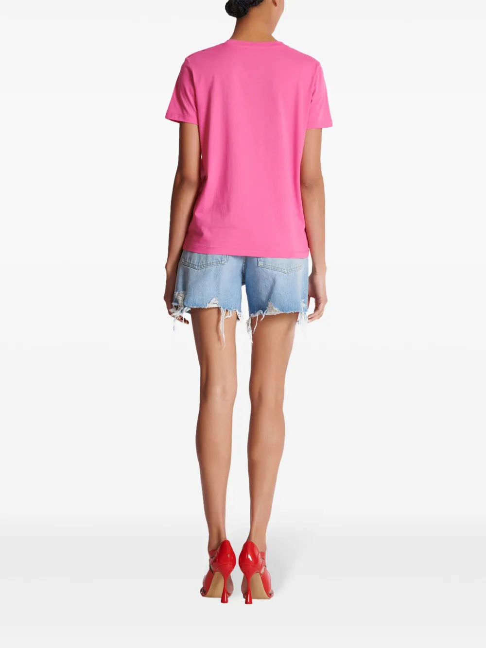 Balmain T-shirt met logoprint Roze