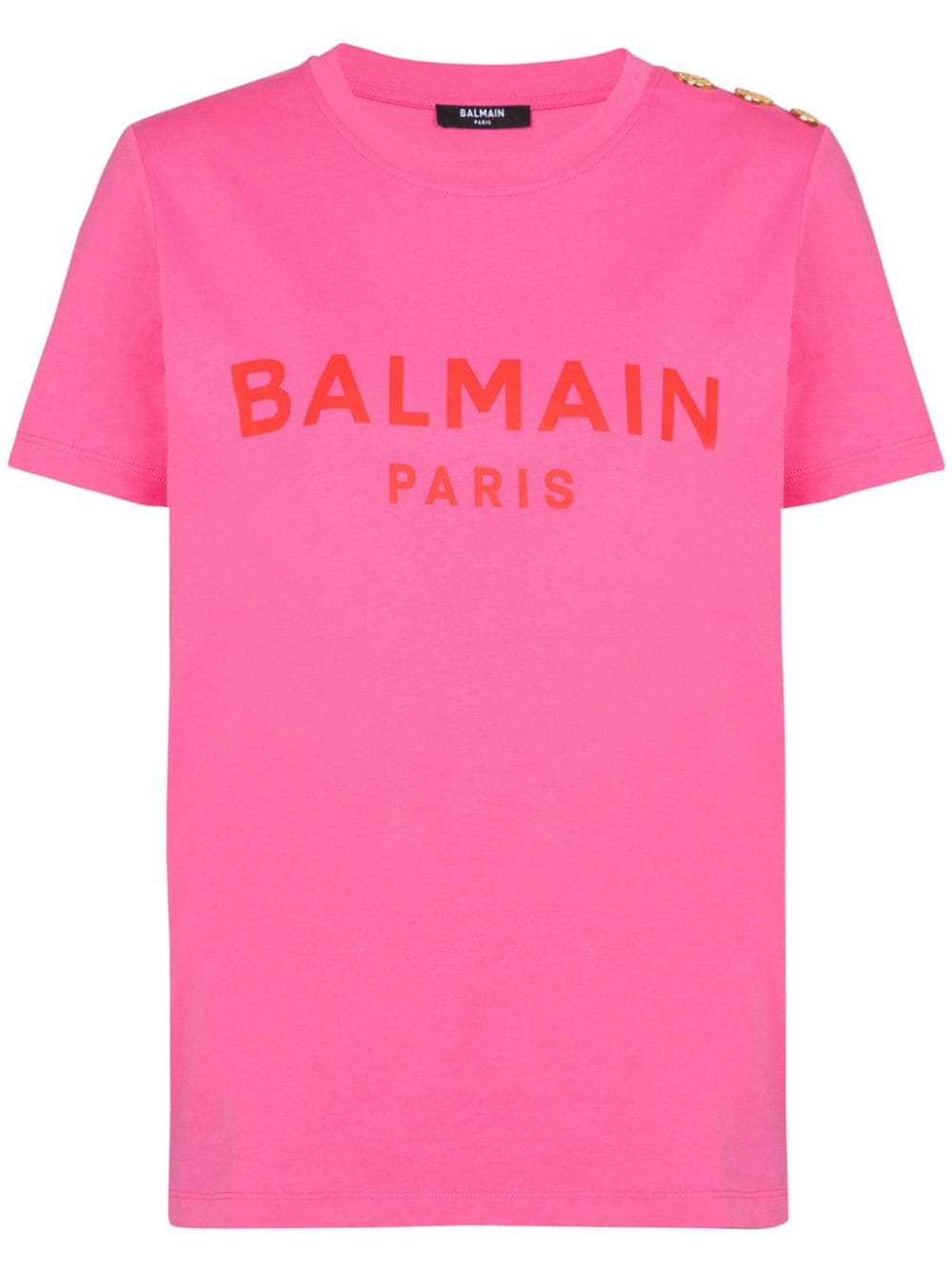Balmain Logo-print Cotton T-shirt In Rosa