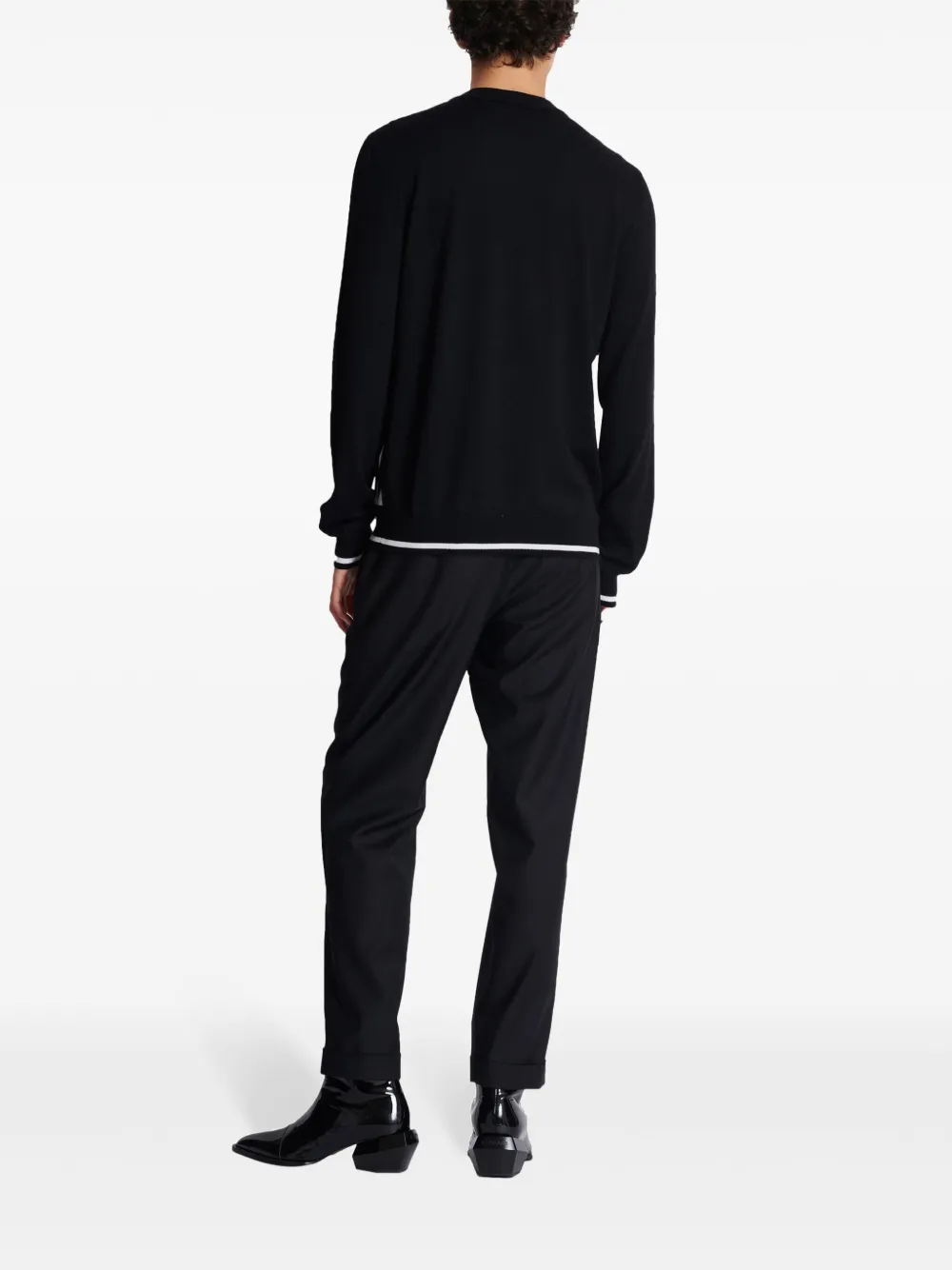 Balmain Wollen trui met jacquard Zwart