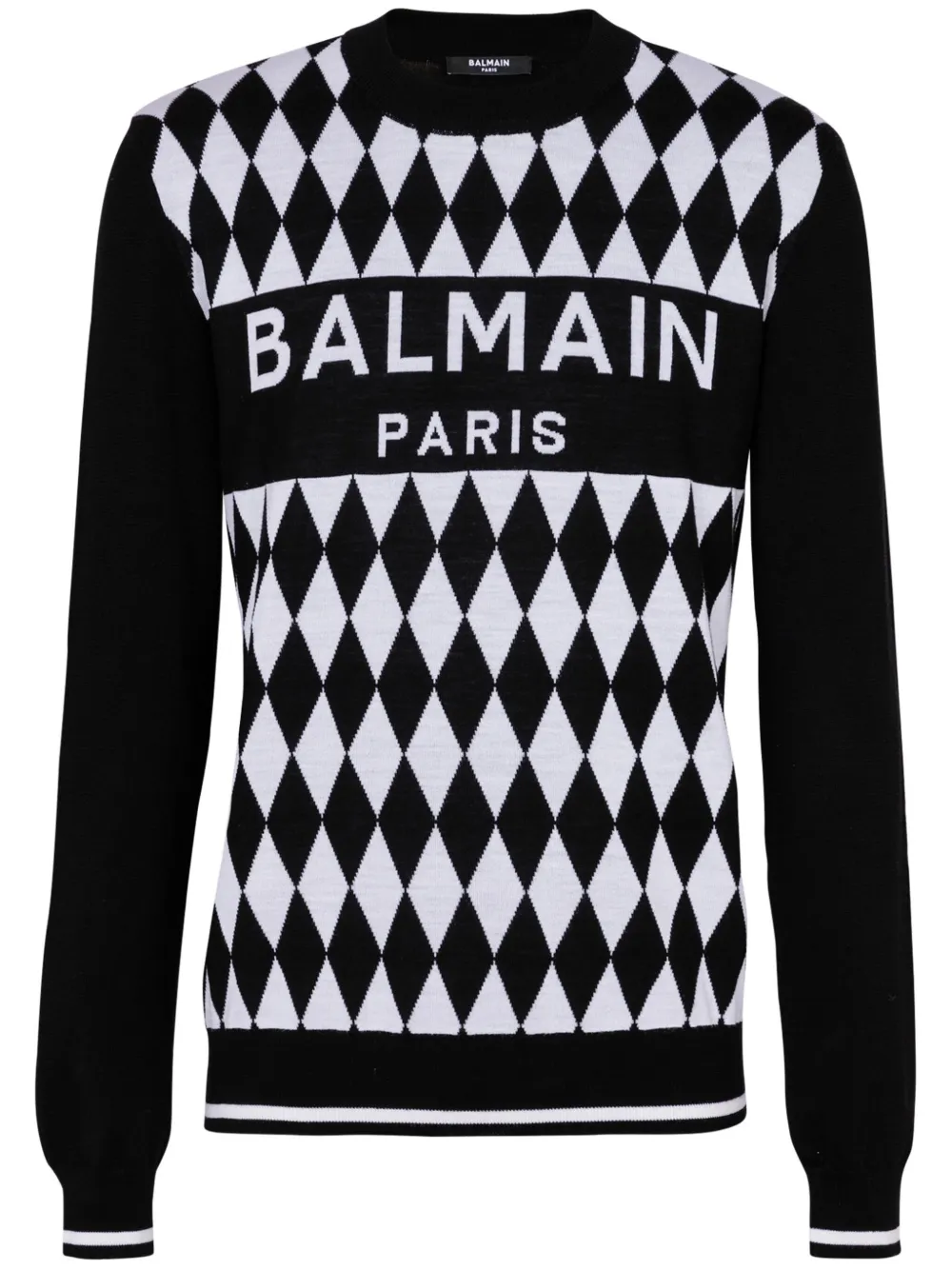 Balmain Wollen trui met jacquard Zwart