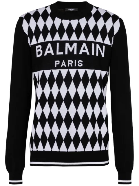 Balmain Diamond Balmain Paris wool jacquard jumper Men