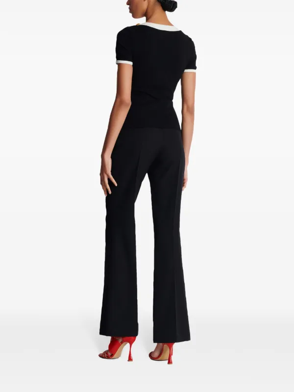 Balmain button-detail two-tone T-shirt | Black | FARFETCH