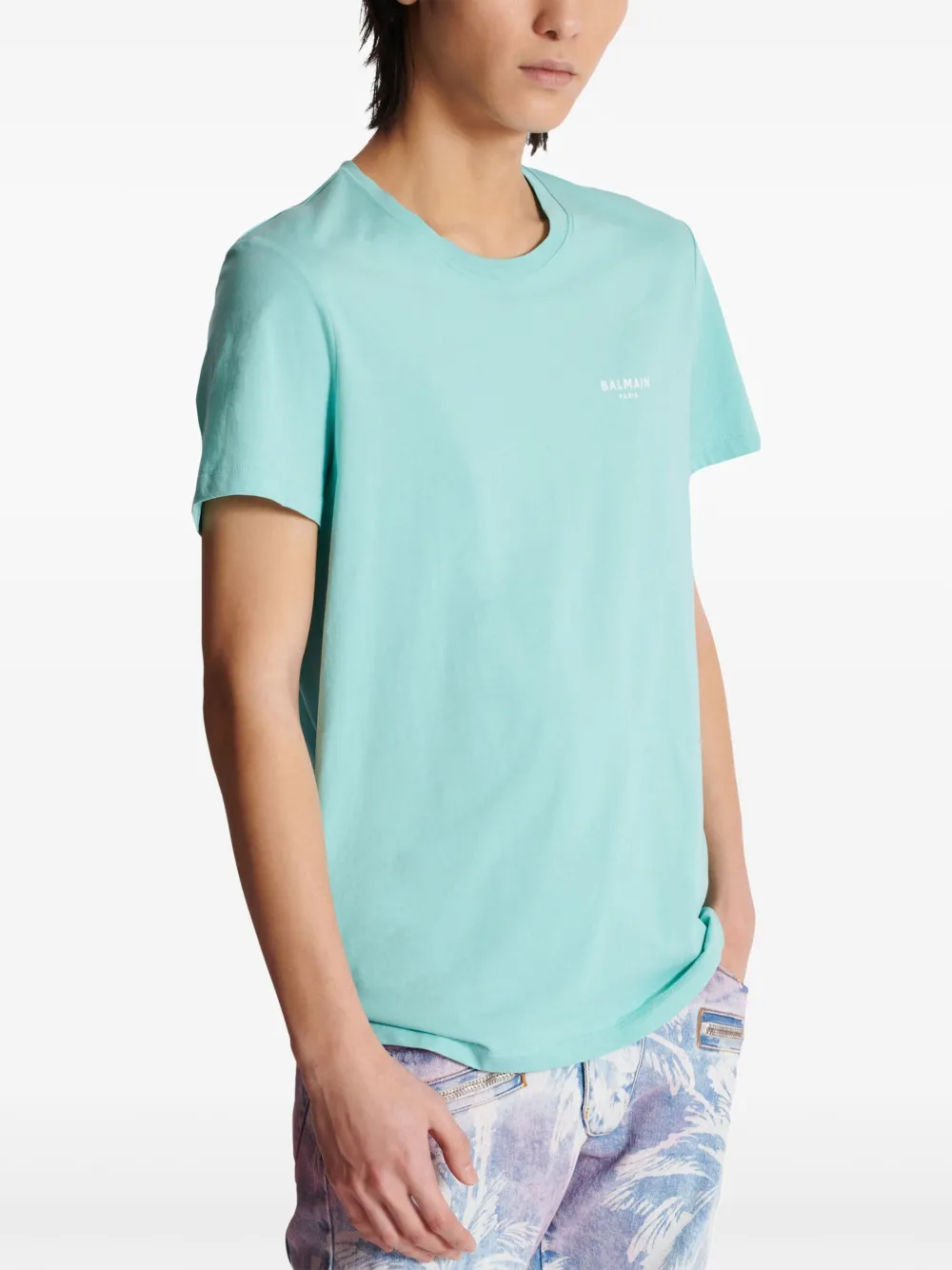 Balmain フロックロゴ Tシャツ | ブルー | FARFETCH JP