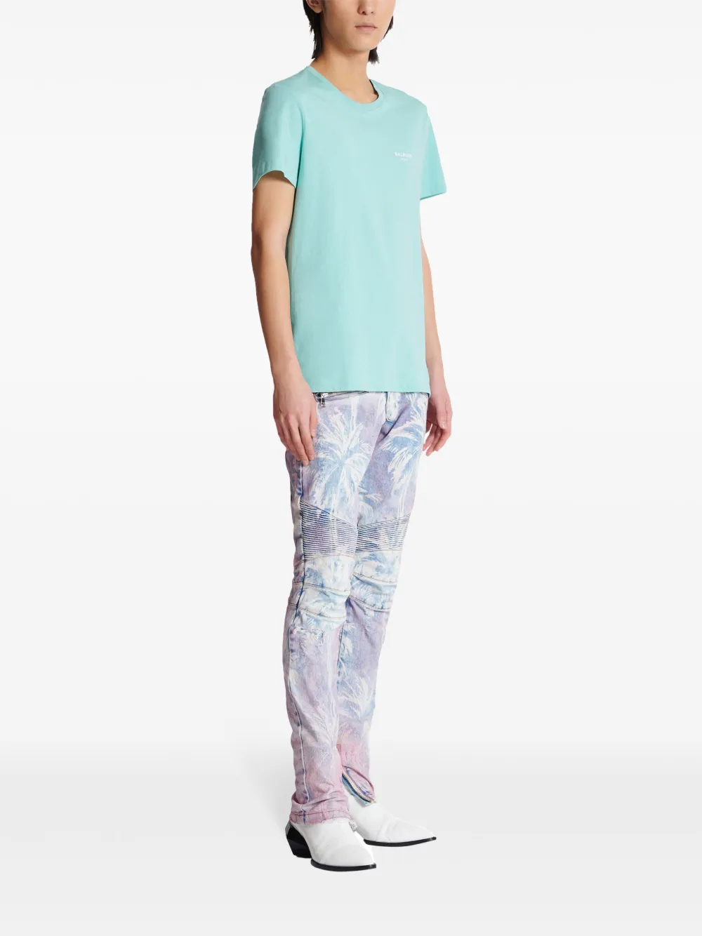 Balmain T-shirt met logo Blauw